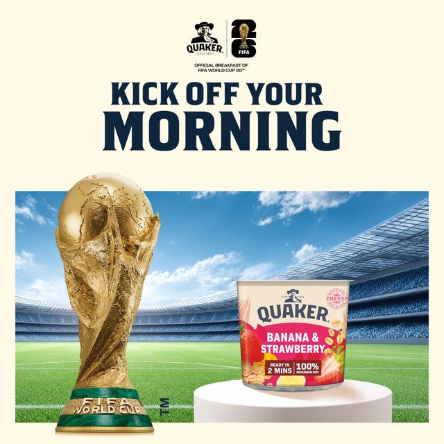 Quaker banana strawberry porridge pot 58g, imported from the UK