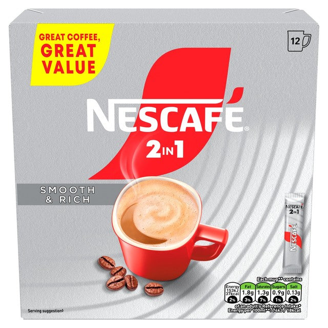Nescafe Original 2in1 instant coffee mix 12pk box, imported from the UK