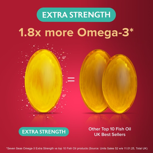 Seven Seas Omega-3 Fish Oil Capsules With Vitamin D 30 (British brand)