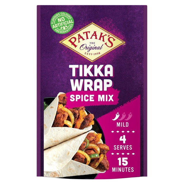 Pataks tikka wrap spice mix jar, imported from the UK