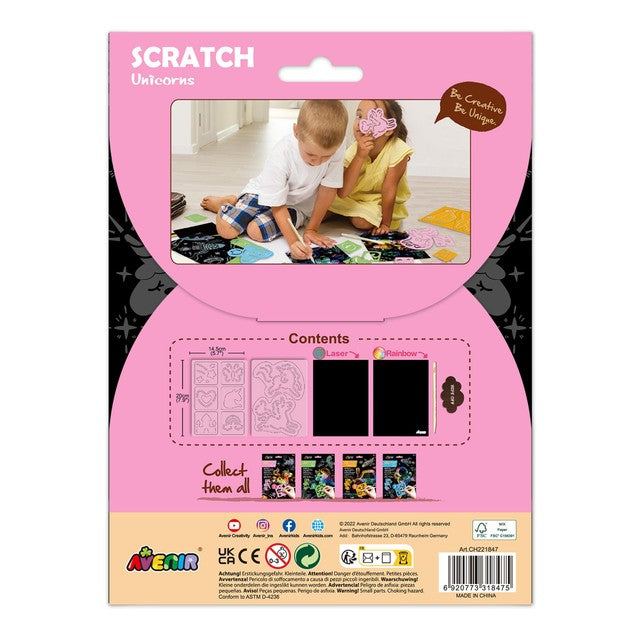 Avenir Unicorn Scratch Craft Kit 6 Pack - British product