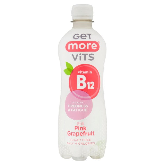 Get More Vits Vitamin B12 Pink Grapefruit Flavoured Water 500ml, UK version