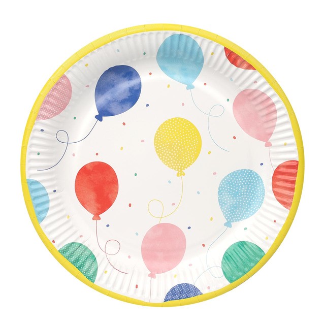 Talking Tables balloon paper party plates 23cm (British brand)