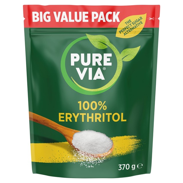 Pure Via 100% Erythritol sweetener 370g, imported from the UK