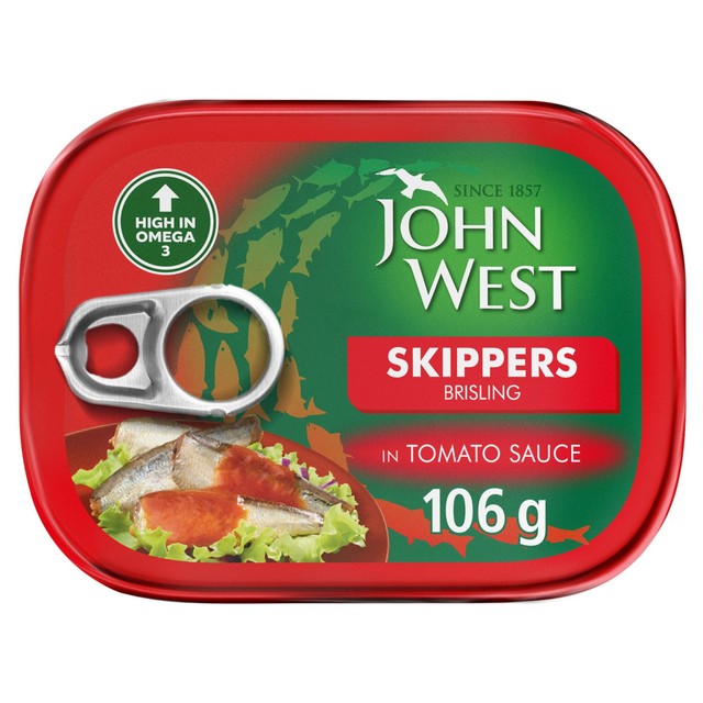 John West Skippers Brisling in Tomato Sauce 106g, UK version