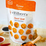Mr Filbert's Korean chilli rice crackers 40g, imported from the UK