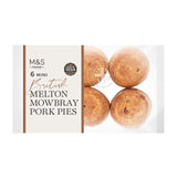 M&S Mini Melton Mowbray svinekjøttpaier, pakke med 6, importert fra Storbritannia