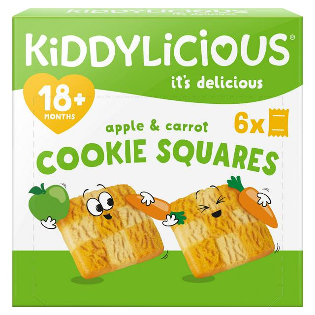 Kiddylicious Apple Carrot Cookie Squares Baby Snacks 6x24g