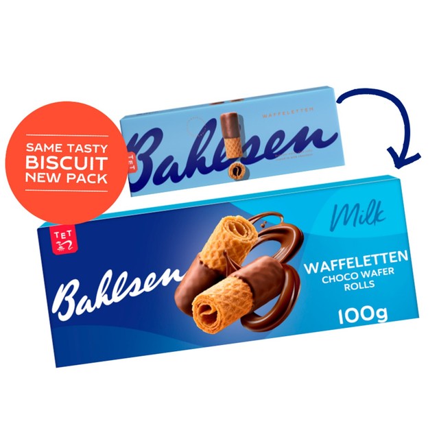 Bahlsen Waffeletten milk chocolate wafer biscuits 100g - British product