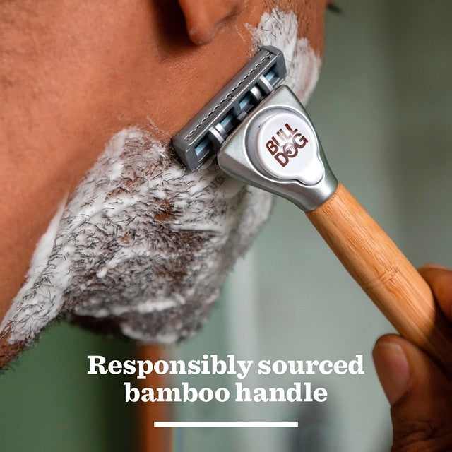 Bulldog Sensitive Bamboo Razor with Brushed Metal Head - British product