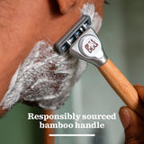 Bulldog Sensitive Bamboo Razor with Brushed Metal Head - British product