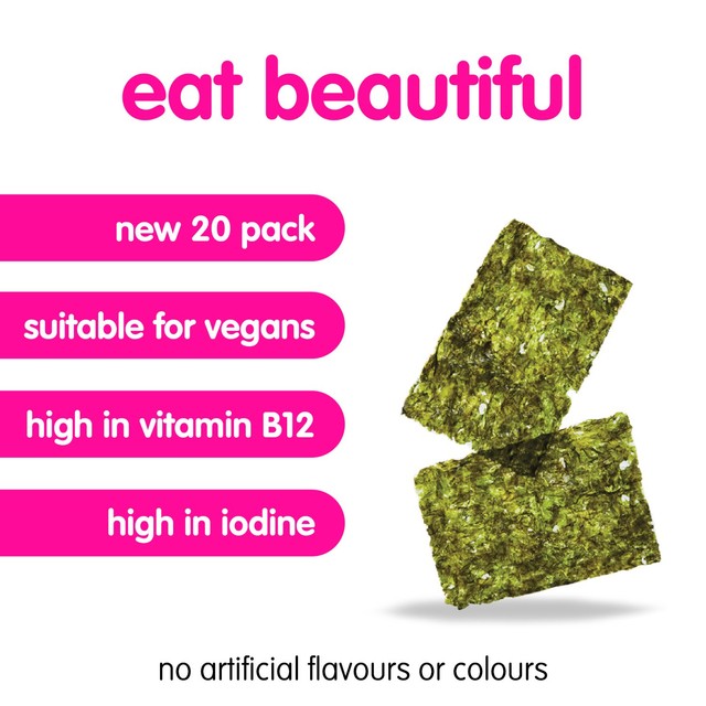 Itsu sea salt crispy seaweed thins bag, imported from the UK