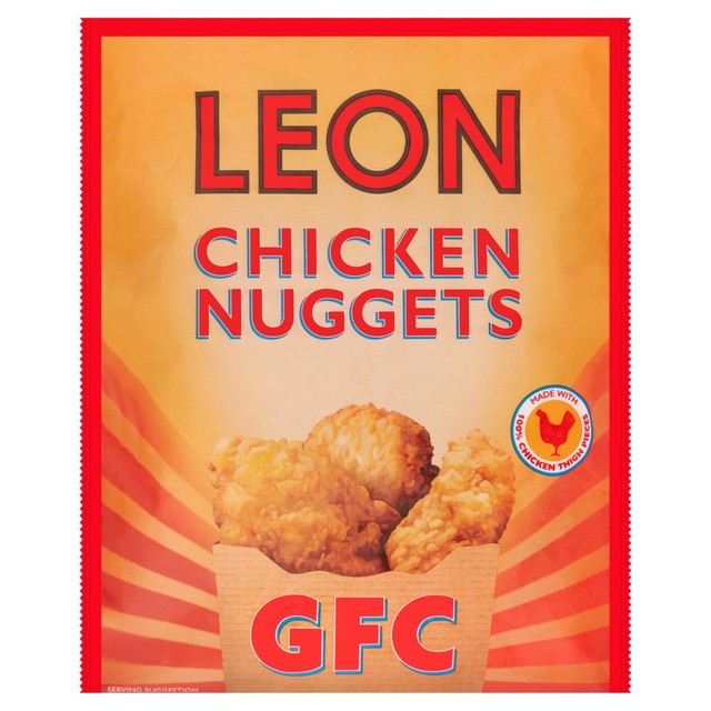 Leon gluten-free chicken thigh nuggets 300g, UK version