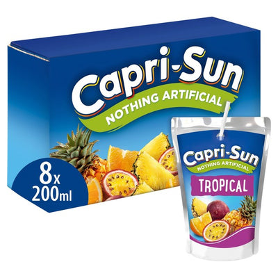 Capri Sun Tropical Børne Frugtjuice Drik 8 x 200 ml