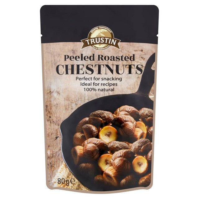 Trustin peeled roasted chestnuts 80g pouch (British brand)