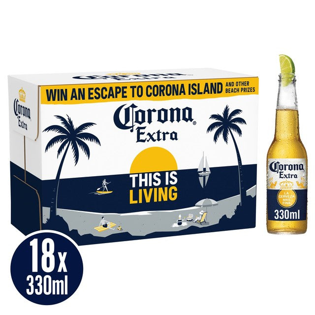 Corona Extra Mexican lager beer 18 x 330ml bottles - British product