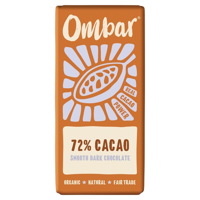 OMBAR 72% cacao organic vegan dark chocolate 70g, imported from the UK