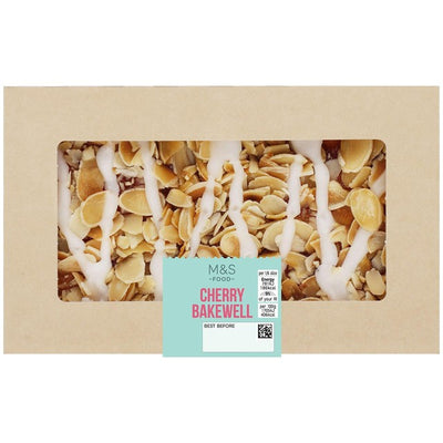 M&S M&S Cherry Bakewell Loaf Almond Flavoured Sponge Cake 285g- Buy online at McGrocer