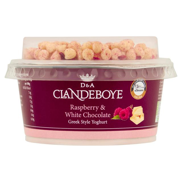 Clandeboye Raspberry White Chocolate Greek Style Yoghurt 150g