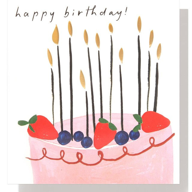 Caroline Gardner birthday cake with candles greeting card 146mm x 140mm - British product
