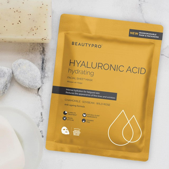 Beauty Pro Hyaluronic Acid Hydrating Facial Sheet Mask - British product