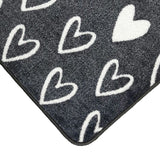 Mighty Mats supersoft washable mat grey hearts 50x75cm, imported from the UK