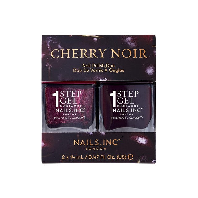 Nails Inc. Cherry Noir nail polish duo, imported from the UK
