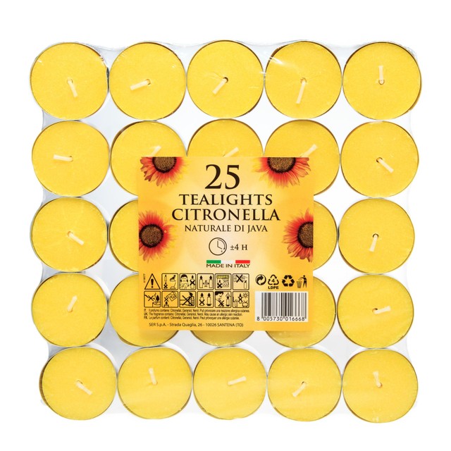 Price's Candles citronella tealights pack of 25, imported from the UK