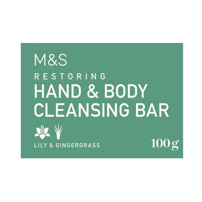M&S M&S Restoring Hand & Body Cleansing Bar Lily & Gingergrass 100g- Buy online at McGrocer
