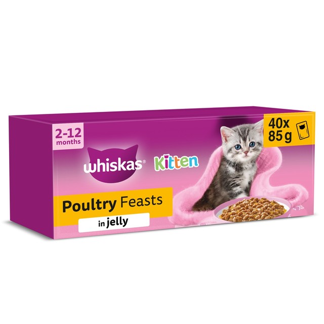 Whiskas cat food pouches poultry feasts 40x85g (British brand)