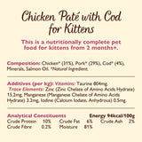 Lily's Kitchen chicken and cod pate kitten wet food 85g, UK version