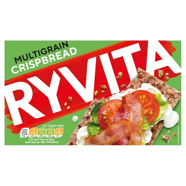 Ryvita multigrain crispbread 250g, imported from the UK