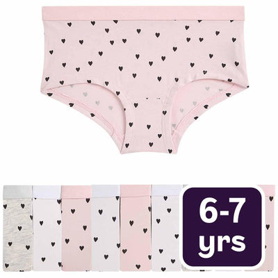 M&S 10P Core Herz Shorts Mehrfarbig Kinder Unterhosen 6-7Y
