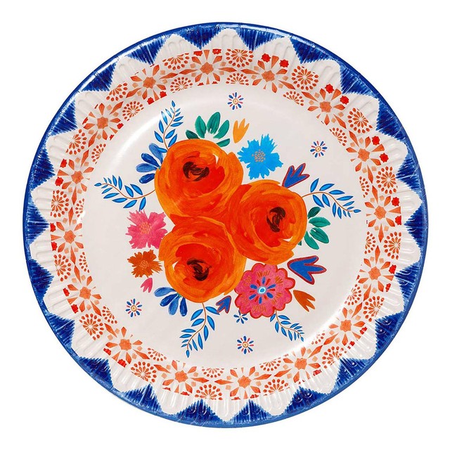 Talking Tables Boho Floral paper plates 23cm diameter (British brand)