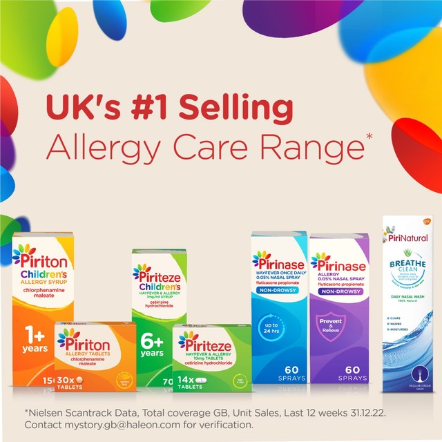 Pirinase hayfever once daily nasal spray 60 sprays, UK version