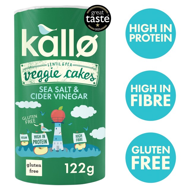 Kallo sea salt and cider vinegar lentil and pea cakes 122g, UK version