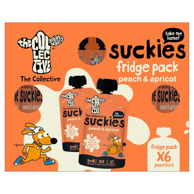 The Collective kids peach and apricot yoghurt pouches 6x90g multipack (British brand)