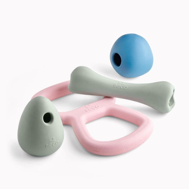 Beco Natural Rubber Wobble Ball Dog Toy Blue - British product