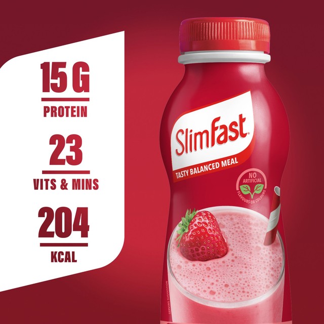 SlimFast strawberry meal replacement milkshake multipack 6 x 325ml (British brand)
