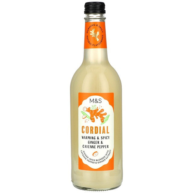 M&S ginger & cayenne pepper cordial 500ml, imported from the UK