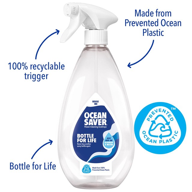 OceanSaver Bottle for Life reusable cleaning bottle, imported from the UK