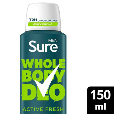 M&S Sure Men Active Fresh Whole Body Deodorant Spray 150ml- Buy online at McGrocer
