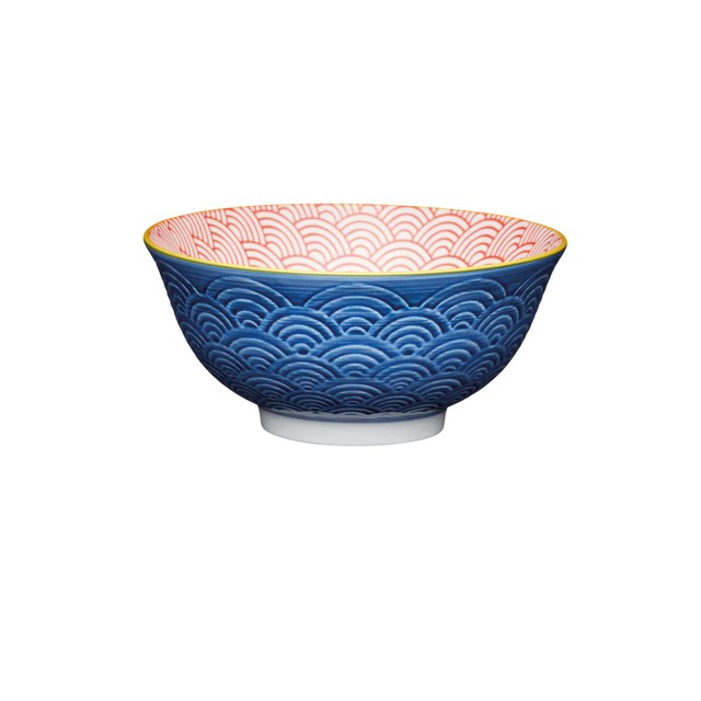 KitchenCraft blue arched pattern ceramic bowls set of 2, UK version