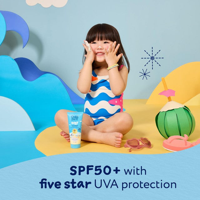Childs Farm Bluey SPF50+ sun cream for children, UK version