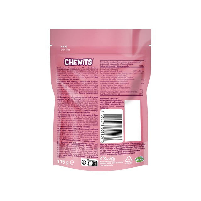 Chewits strawberry chewy sweets 115g - British product