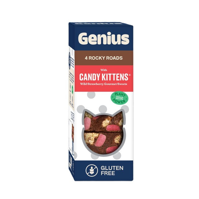 Genius Candy Kittens Wild Strawberry Rocky Road Bars 4 Pack, UK version