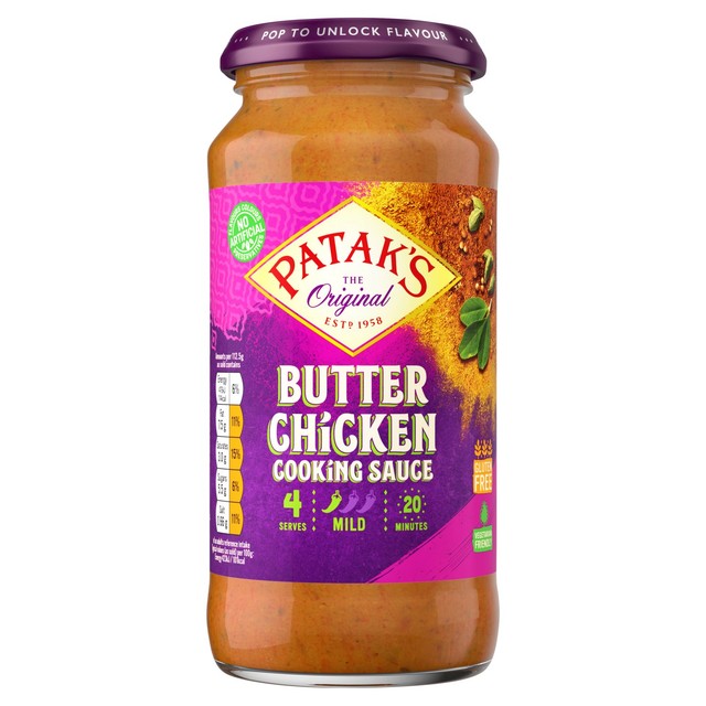 Pataks butter chicken curry sauce 450g, imported from the UK