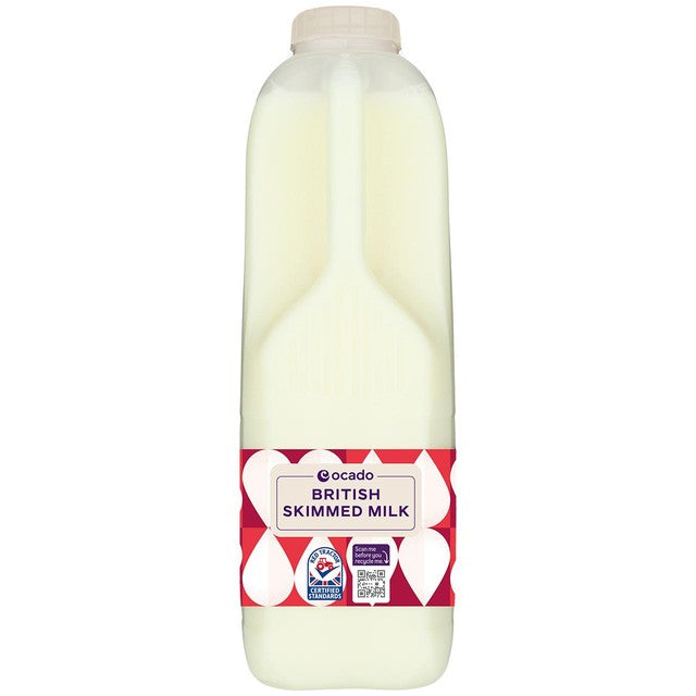 Ocado skimmed milk 2 pints, imported from the UK