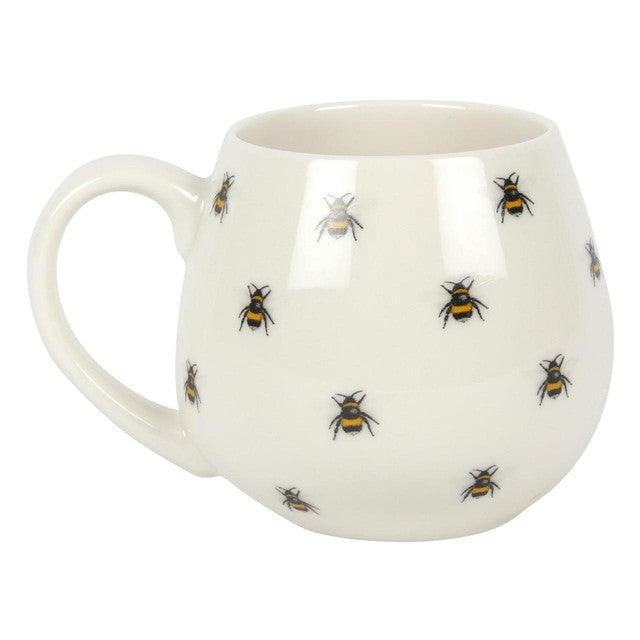 Something Different bee print rounded mug - British product