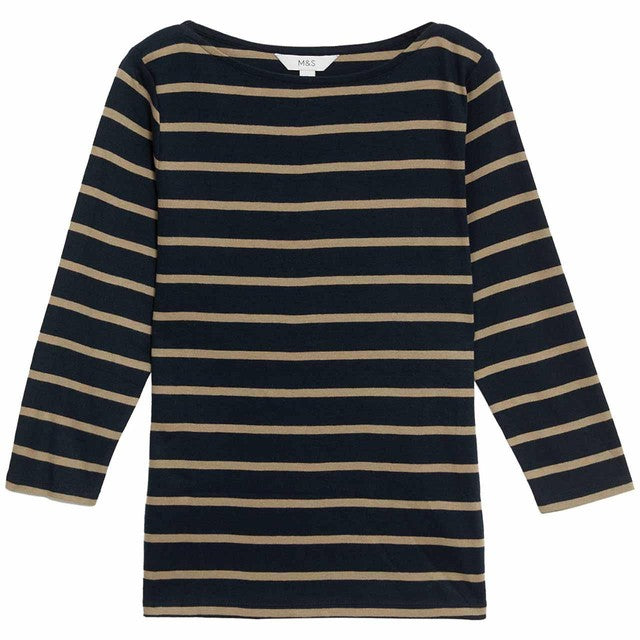 M&S cotton top dark navy size 8, imported from the UK